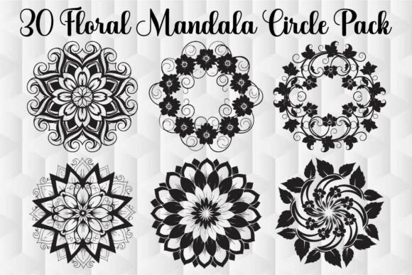 30 Floral Mandala Graphics for Crafts