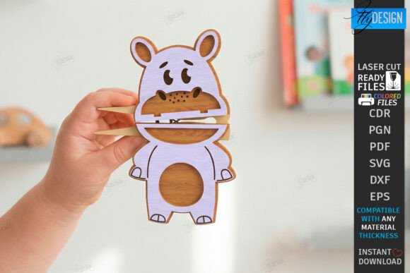 Animal Clothespin Puppets Laser Cut CNC