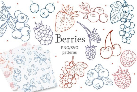Berry Clipart SVG PNG: Fruit Patterns for Graphics