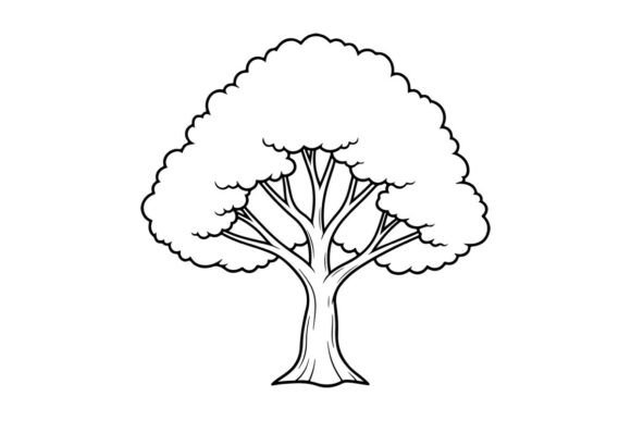 Cartoon Tree Outline: Graphics & Coloring Pages Amp