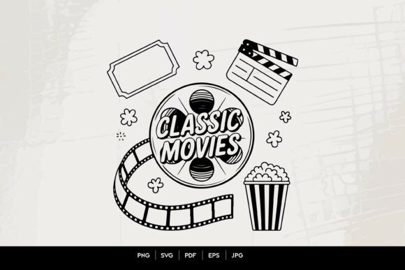 Classic Movies Cinema Line Art