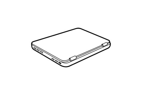 Closed Laptop Outline: Graphics for Coloring Pages Amp