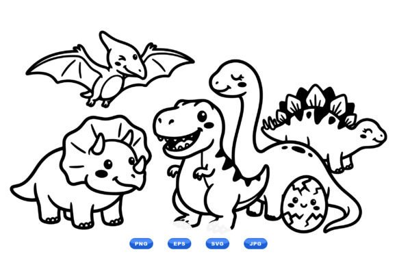 Cute Dino Clipart Collection: Cheerful Graphics & Illustrations