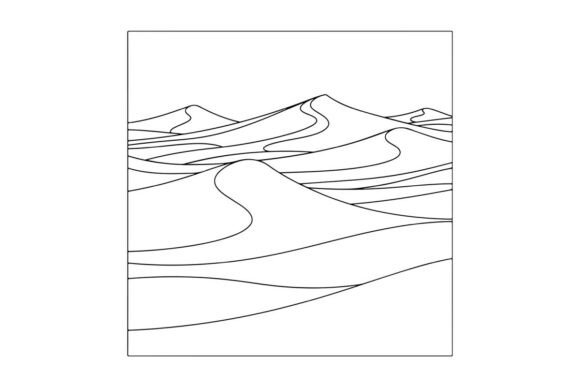 Desert Dunes Landscape Outline: Graphics & Coloring Pages Amp