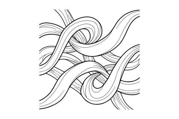 Intertwining Ribbon Curves: Graphics for Coloring Pages Amp