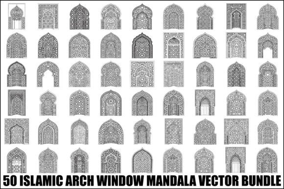 Islamic Arch Window Mandala Bundle: Graphics & Illustrations