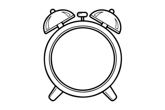 Line Art Alarm Clock: Graphics & Coloring Pages Amp