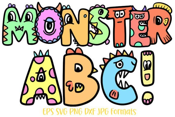 Little Monsters ABC: Cute Cartoon Graphics & Illustrations