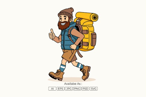 Male Hiker Adventure Character: Illustration & Graphics Review