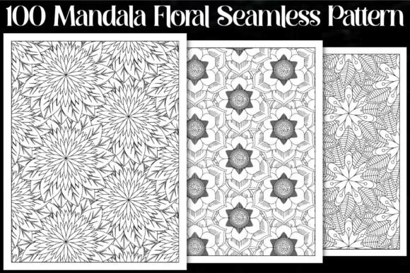 Mandala Floral Seamless Pattern in Real Stitch Work