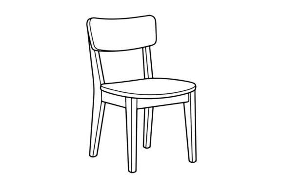 Minimalist Wooden Chair Outline: Graphics & Coloring Pages Amp