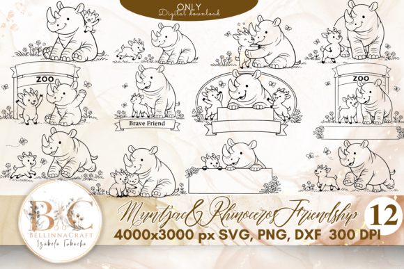 Muntjac and Rhinoceros Nursery Vector Graphics Review