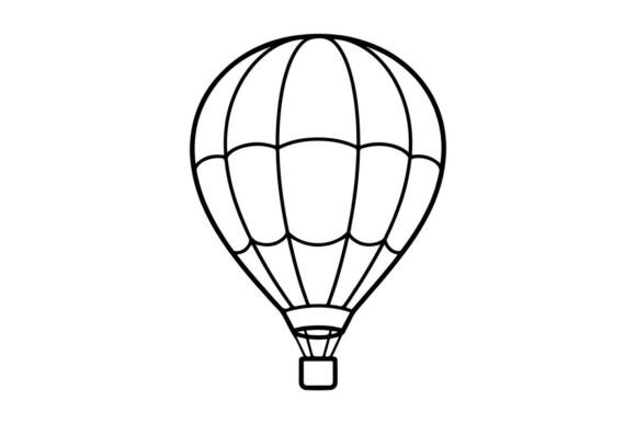 Outline Hot Air Balloon Vector Graphics for Coloring Pages Amp