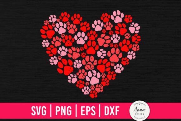 Paw Love Heart Valentine Crafts Graphics Review