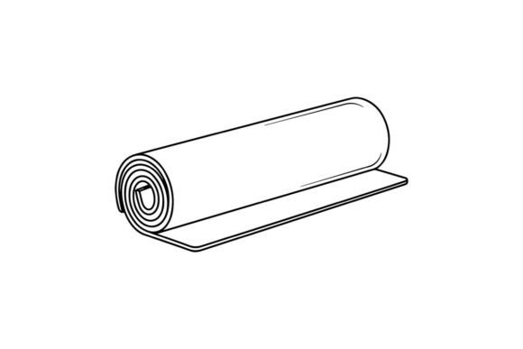 Rolled Up Yoga Mat Line Art: Graphics & Coloring Pages Amp