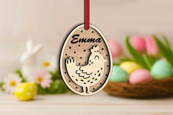 Spring Amp Laser Cutting: Easter Hen Egg Basket Name Tag