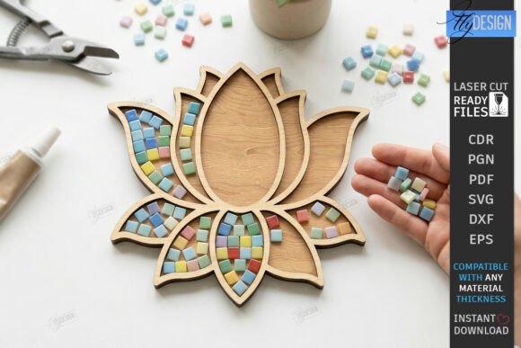 Wooden Mosaic Laser Cut Art for Art Amp